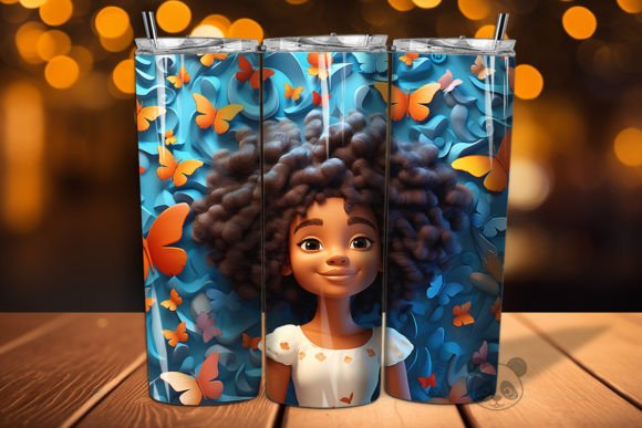3D Afro Little Girl Tumbler Wrap PNG 12: A Creator's Guide