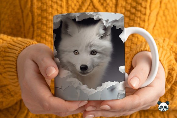 3D Arctic Fox Mug Wrap Sublimation 1 Design Guide