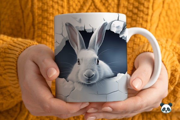 3D Arctic Hare Mug Wrap: Sublimation Design Guide