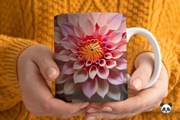 3D Dahlia Mug Wrap Sublimation 3 Design Guide