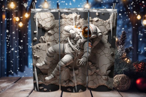 3D Halloween Astronaut Tumbler Wrap 30