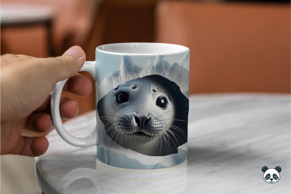 3D Harp Seal Mug Wrap: A Creative Sublimation Design