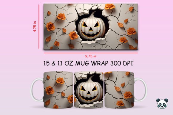 3D Jack-O-Lantern Mug Wrap PNG Guide