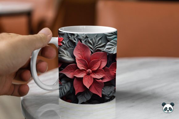 3D Poinsettia Mug Wrap Sublimation 1 Guide