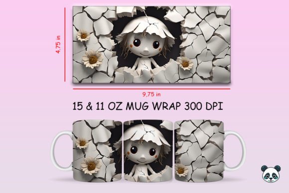 3D Scarecrow Mug Wrap PNG for Sublimation