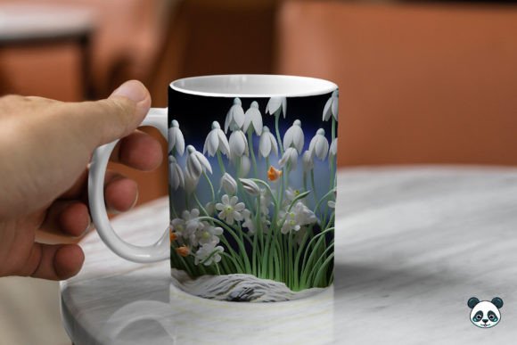 3D Snowdrop Mug Wrap Sublimation Guide
