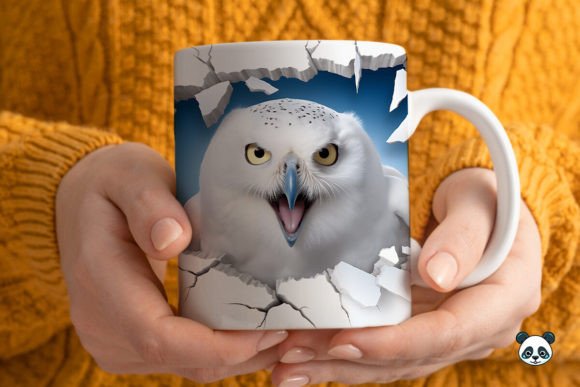3D Snowy Owl Mug Wrap: A Sublimation Design Guide