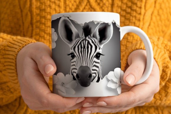 3D Zebra Mug Wrap PNG: The Ultimate Sublimation Design