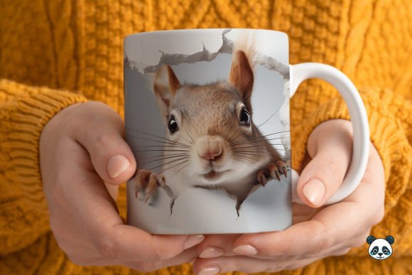 Bringing Nature to Your Coffee: A Guide to the 3D Squirrel Mug Wrap Sublimation Design