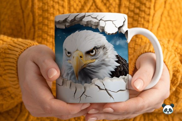 Bringing the Wild to Your Workshop with 3D Bald Eagle Mug Wrap Sublimation 1
