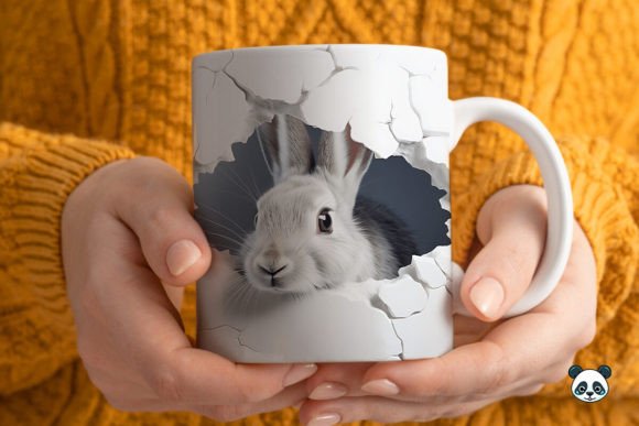 Bringing Winter Wildlife to Life with 3D Snowshoe Hare Mug Wrap Sublimation