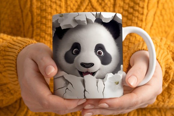 Creating Stunning Custom Mugs with the 3D Panda Mug Wrap Png