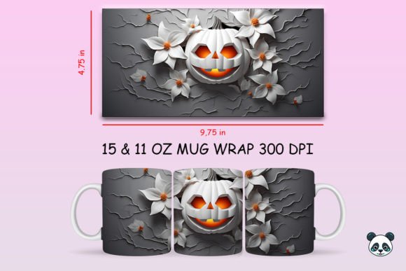 Elevate Your Designs with 3D Jack-O-Lantern Mug Wraps