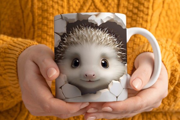 Elevate Your Sublimation Projects with the 3D Hedgehog Mug Wrap Png 3 Design