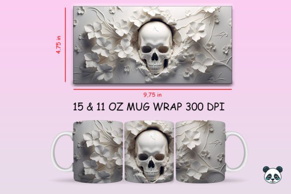 Elevate Your Sublimation Projects with the 3D Skeleton Mug Wrap PNG