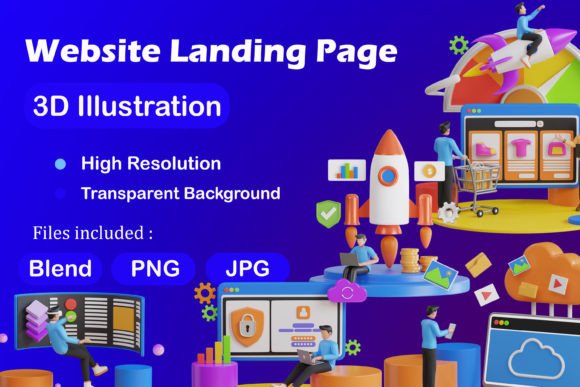 Elevating Digital First Impressions: The Strategic Power of Website Landing Page 3D Illustration