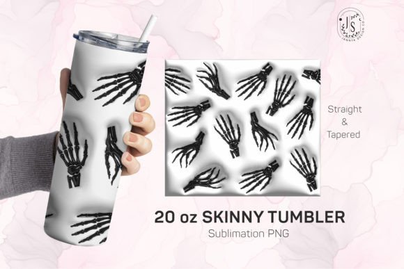 Elevating Halloween Merchandise with Inflated Bubble Skeleton Hands Tumbler W Designs