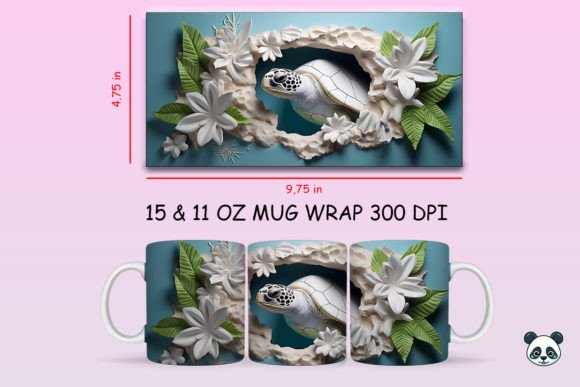 Elevating Sublimation Craftsmanship with the 3D Sea Turtle Mug Wrap Png 3 Design