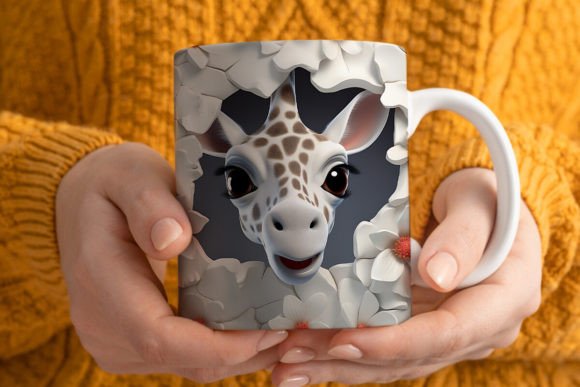 Elevating Sublimation Projects with 3D Giraffe Mug Wrap PNG Designs