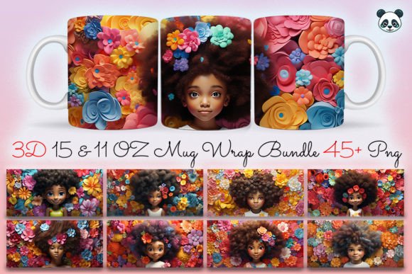 Evaluating the 3D Afro Little Girl Mug Wrap Bundle for Sublimation Projects