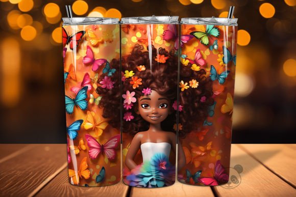 Evaluating the 3D Afro Little Girl Tumbler Wrap PNG 10 for Sublimation Projects
