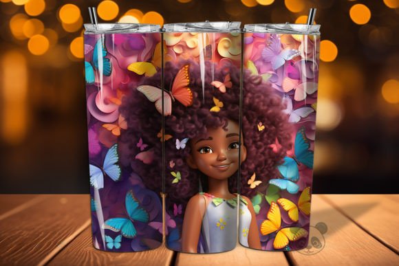 Evaluating the 3D Afro Little Girl Tumbler Wrap PNG 17 for Sublimation Projects