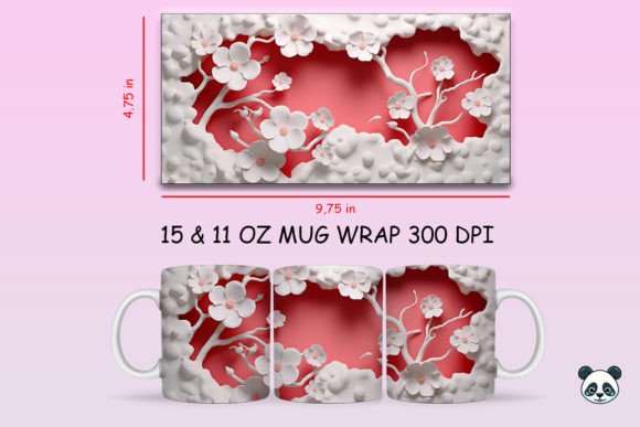 Evaluating the 3D Coral Mug Wrap PNG for Professional Sublimation