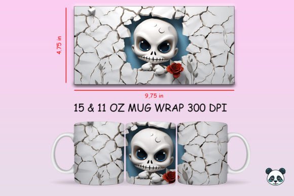 Evaluating the 3D Skeleton Mug Wrap PNG for Sublimation Projects