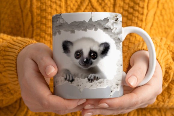Integrating 3D Lemur Mug Wrap Png 1 into Your Sublimation Workflow