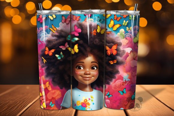 Integrating the 3D Afro Little Girl Tumbler Wrap PNG 40 into Your Sublimation Workflow