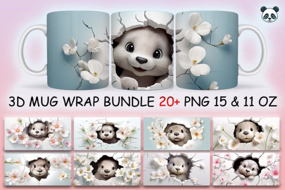 Integrating the 3D Cute Baby Otter Mug Wrap Bundle into Your Sublimation Workflow