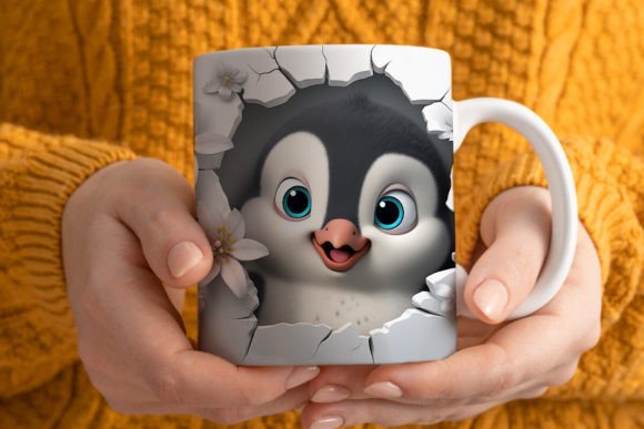Mastering Sublimation with the 3D Penguin Mug Wrap Png 1 Design