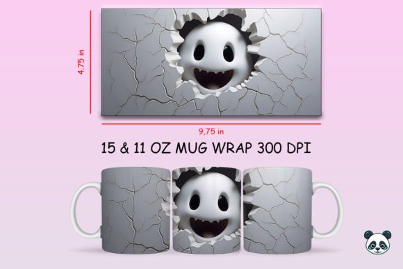 Spooky Chic: 3D Ghost Mug Wrap PNG Guide