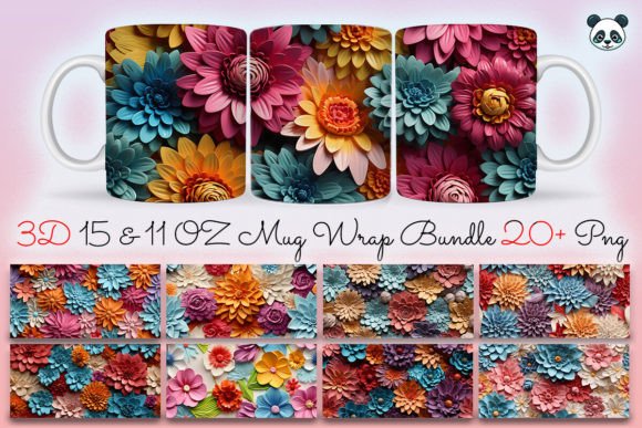 Unlocking Creativity with the 3D Colorful Flower Mug Wrap Bundle